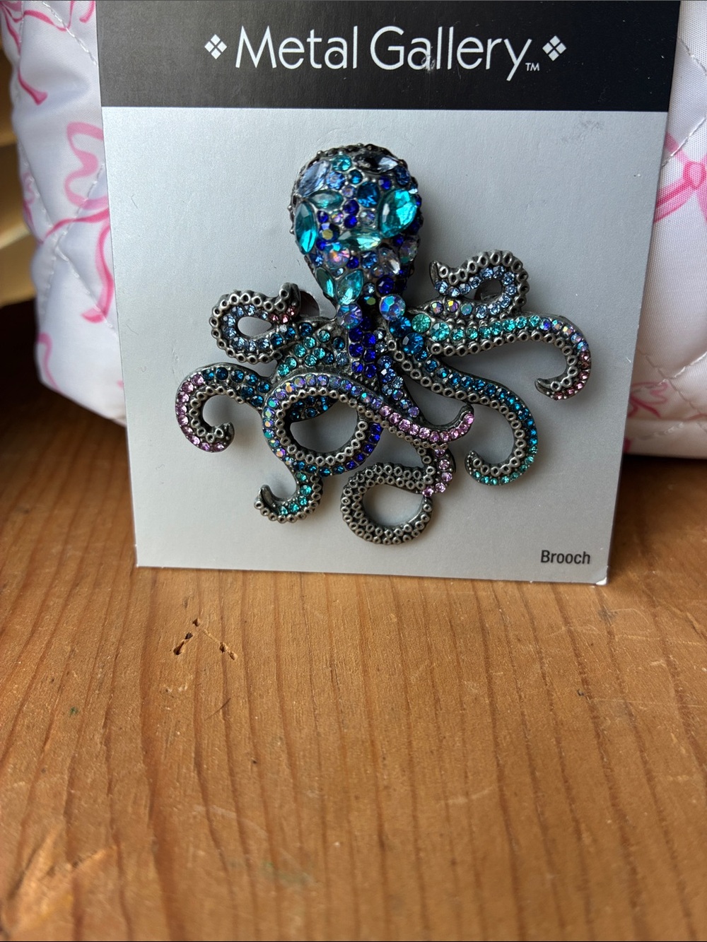 Gallery Blue & Purple Octopus Rhinestone Brooch